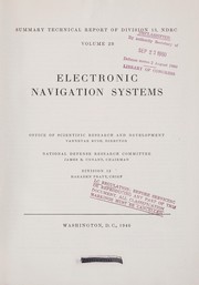 Cover of: Electronic navigation systems by United States. Office of Scientific Research and Development. National Defense Research Committee