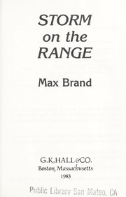 Cover of: Storm on the range