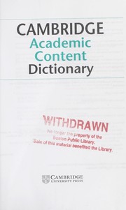 Cover of: Cambridge academic content dictionary.