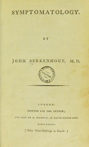 Symptomatology by John Berkenhout