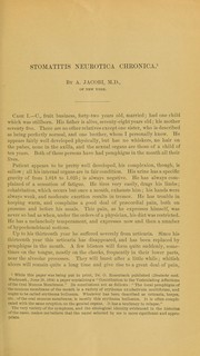Cover of: Stomatitis neurotica chronica by A. Jacobi