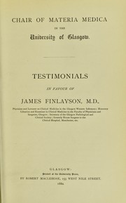 Cover of: Chair of Materia Medica in the University of Glasgow by James Finlayson