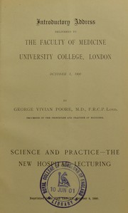 Cover of: Introductory address delivered to the Faculty of Medicine, University College, London, October 1, 1900