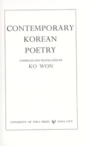Cover of: Contemporary Korean poetry. by Wŏn Ko