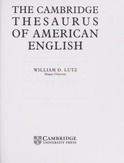 Cover of: The Cambridge thesaurus of American English