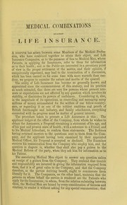 Cover of: Medical combinations against life insurance companies