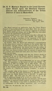 Cover of: Dr. E.P. Manby's report to the Local Government Board upon the sanitary circumstances and administration of the Urban District of Ince-in-Makerfield