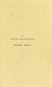 Cover of: A history and description of modern wines