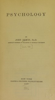 Cover of: Psychology by John Dewey