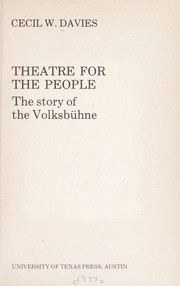 Cover of: Theatre for the people : the story of the Volksb{uml}uhne by 