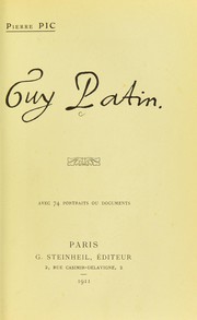 Cover of: Guy Patin: avec 74 portraits ou documents