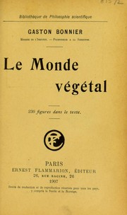 Cover of: Le monde végétal