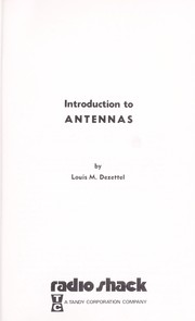 Cover of: Introduction to antennas