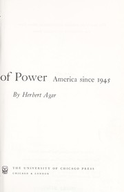 Cover of: The price of power; America since 1945 by 