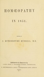 Cover of: Homoeopathy in 1851