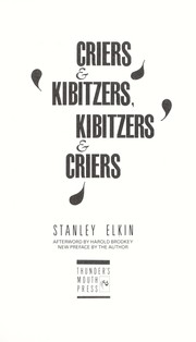 Cover of: Criers & kibitzers, kibitzers & criers