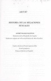 Cover of: Historias de las relaciones sexuales