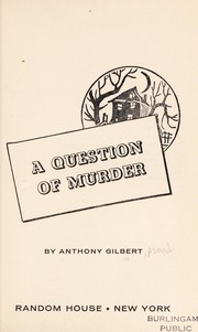Cover of: A question of murder