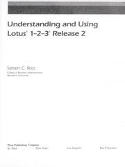 Cover of: Understanding and using Lotus 1-2-3 by Steven C. Ross, Steven C. Ross