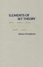 Cover of: Elements of set theory by Herbert B. Enderton