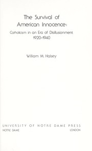 Cover of The survival of American innocence by william m. halsey