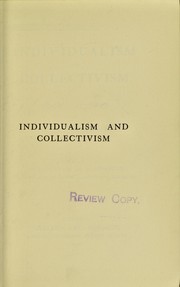 Cover of: Individualism and collectivism: four lectures