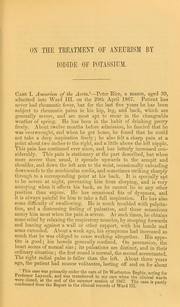 Cover of: On the treatment of aneurism by iodide of potassium by George William Balfour, George William Balfour