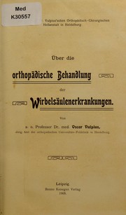 Cover of: ©ber die orthop©Þdische Behandlung der Wirbels©Þulenerkrankungen