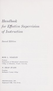 Cover of: Handbook for effective supervision of instruction by Ross Linn Neagley