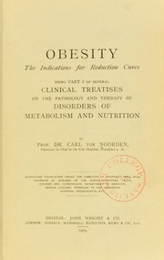 Cover of: Obesity: the indications for reduction cures by Carl von Noorden