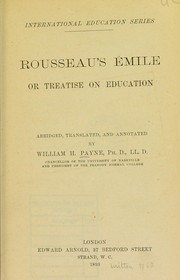 Cover of: Rousseau's ©mile: or, Treatise on education