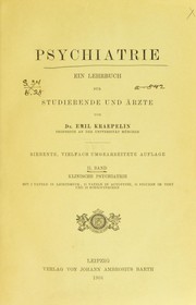 Cover of: Psychiatrie by Emil Kraepelin