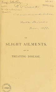 Cover of: On slight ailments: and on treating disease
