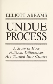 Cover of: Undue process by Elliott Abrams