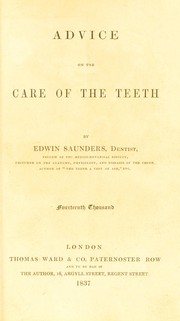 Cover of: Advice on the care of the teeth