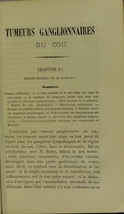 Cover of: Sur les tumeurs ganglionnaires du cou by Henri Bergeron