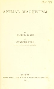 Cover of: Animal magnetism by Alfred Binet