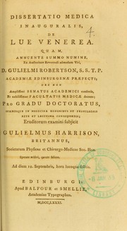 Cover of: Dissertatio medica inauguralis, de lue venerea
