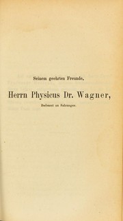 Cover of: Ueber die Einwirkung des Harnstoffs auf die motorischen Nerven des Frosches: Inauguraldissertation der medicinischen Facult©Þt zu Erlangen vorgelegt