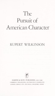 Cover of: The pursuit of American character