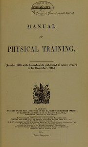 Cover of: Manual of physical training