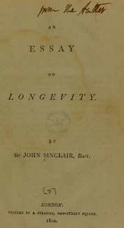 Cover of: An essay on longevity