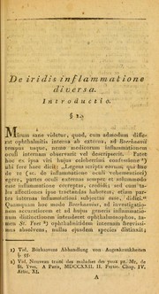 Iridis inflammatione diversa by Georg Anton Hirschfelder