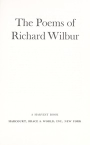 Cover of: The poems of Richard Wilbur by Richard Wilbur