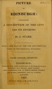 Cover of: Picture of Edinburgh: containing a description of the city and its environs