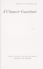 Cover of: A Chaucer gazetteer.