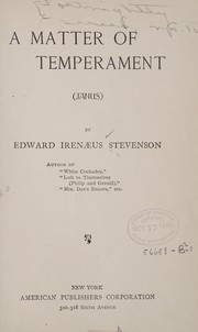 Cover of: A matter of temperament (Janus) by Edward Prime-Stevenson
