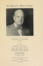 Cover of: The Thomas G. Melish catalogue: including rarities from the collection of Clinton W. Hester and others