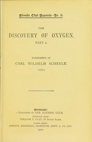 Cover of: The discovery of oxygen: part 2.