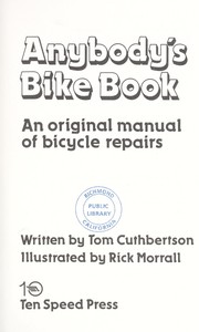 Cover of: Anybody's bike book by Tom Cuthbertson